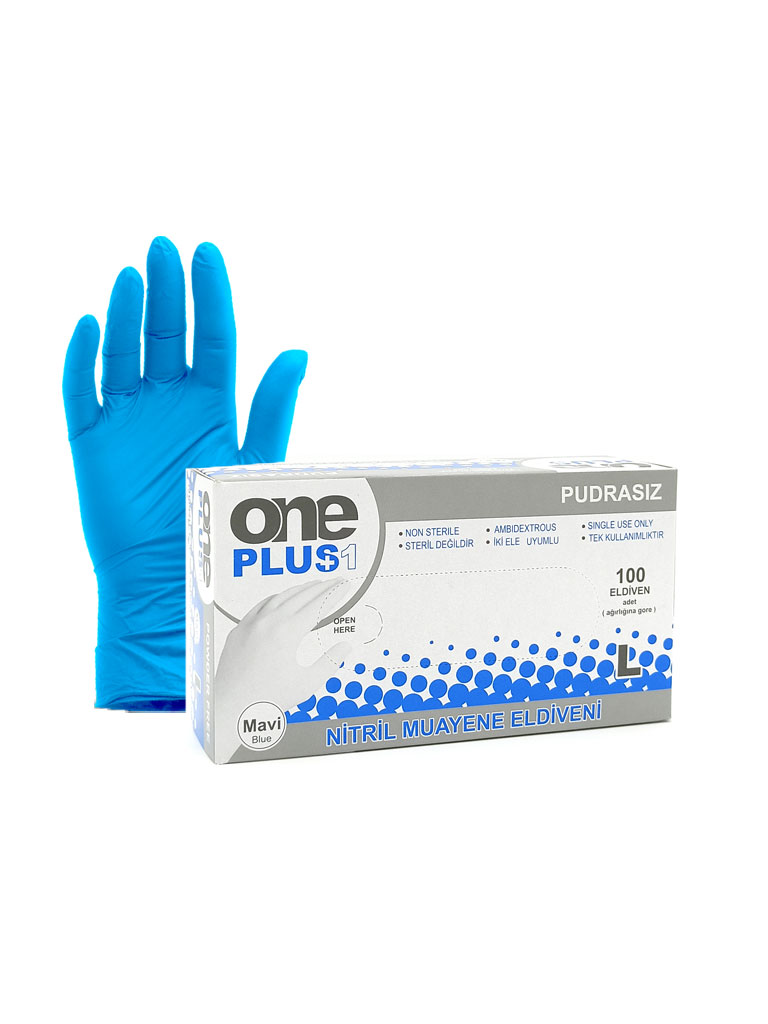Γάντια Μιας Χρήσης Νιτριλίου Μπλε Large