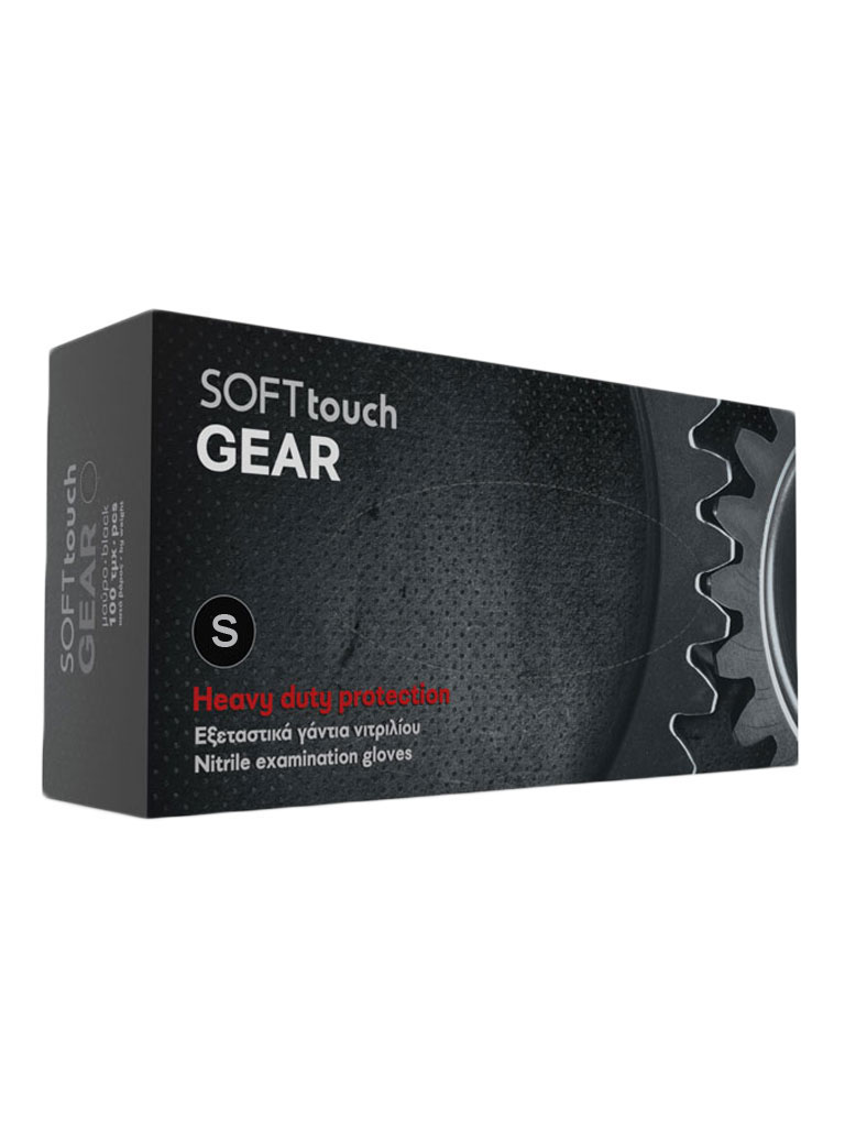 Γάντια Μιας Χρήσης Νιτριλίου Soft Touch Gear Μαύρα Small