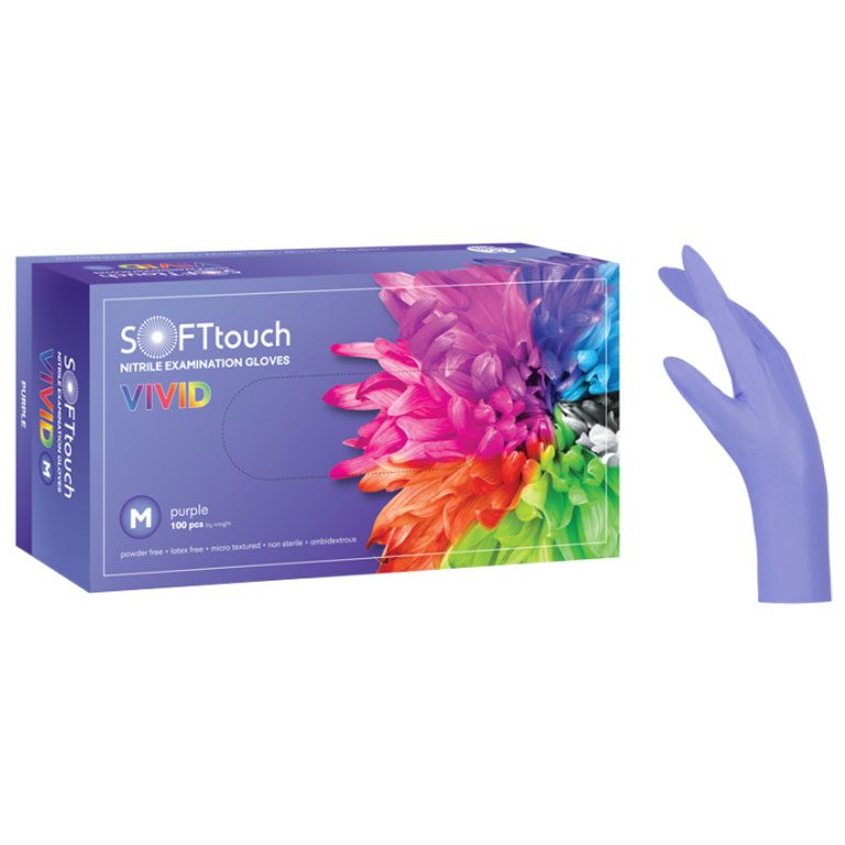 Γάντια Μιας Χρήσης Νιτριλίου Soft Touch Vivid Μωβ Medium