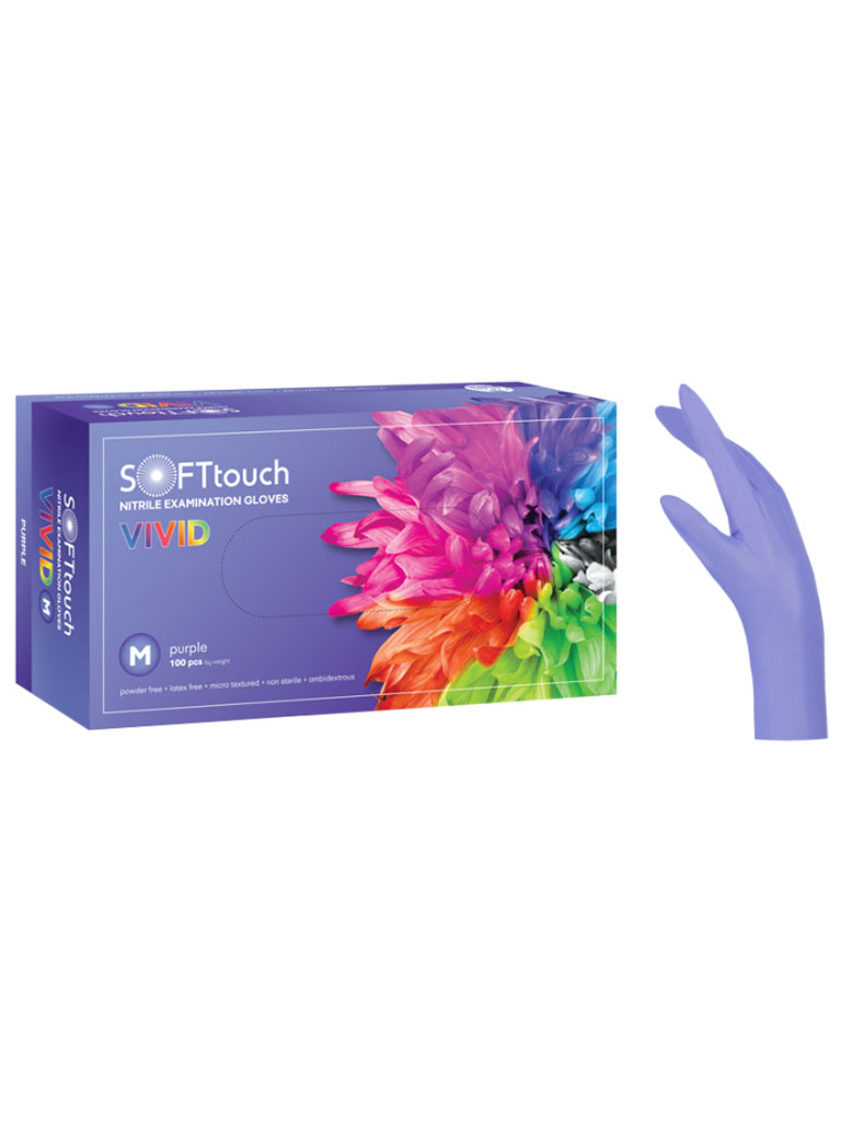 Γάντια Μιας Χρήσης Νιτριλίου Soft Touch Vivid Μωβ Medium